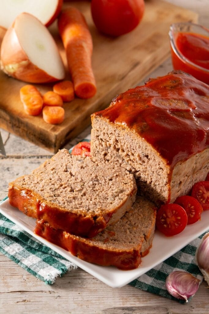 Classic Homemade Meatloaf with Ketchup
