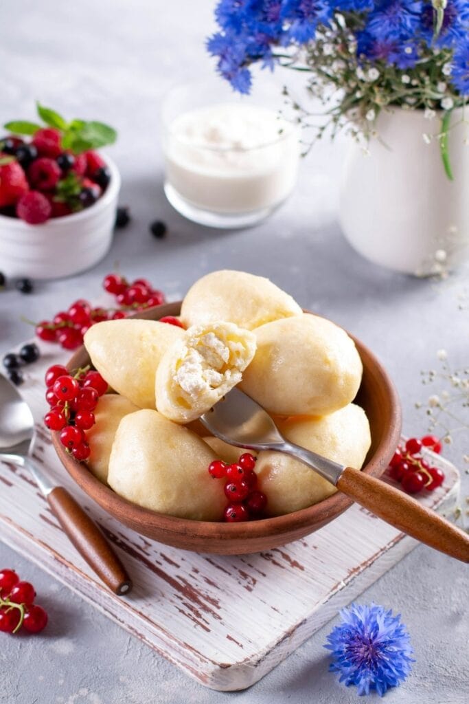 Cottage Cheese Dumplings with Berries