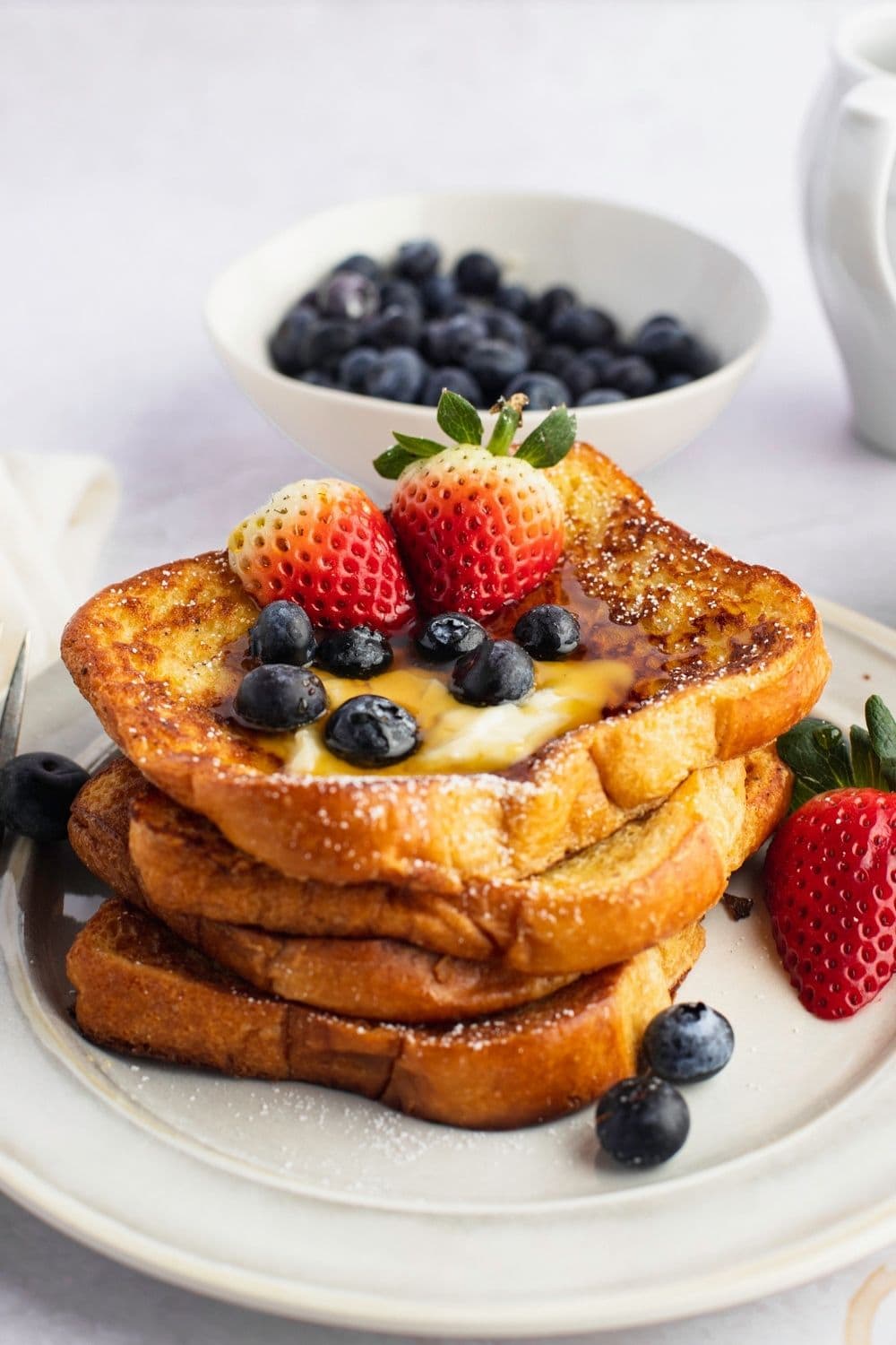 French Toast with Fresh Blueberries and Strawberries