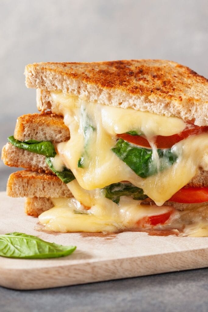 Grilled Cheese, Spinach and Tomato Sandwich