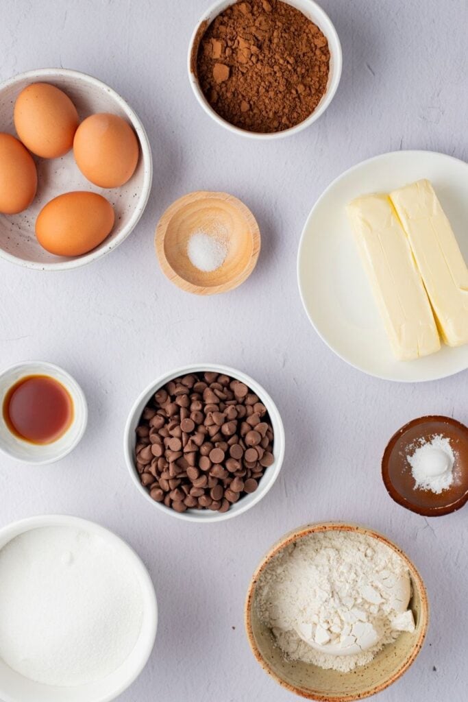Hershey Brownie Ingredients: Butter, White Sugar, Vanilla, Eggs, Flour, Baking Powder, Salt, Nuts