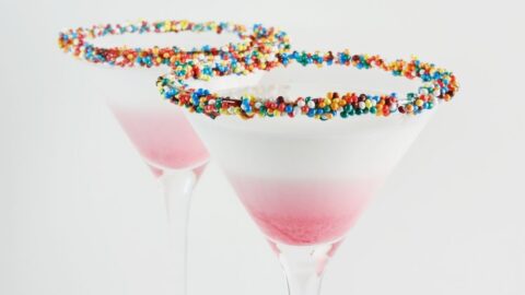 Homemade Birthday Cake Martini with Sprinkles