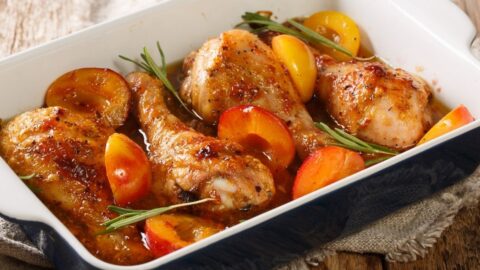 Homemade Chicken Casserole with Apricot and Rosemary