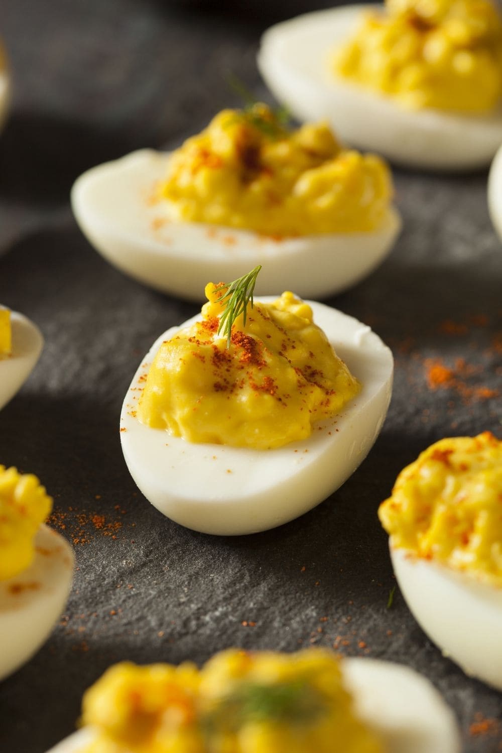 Homemade Deviled Eggs with Yellow Mustard