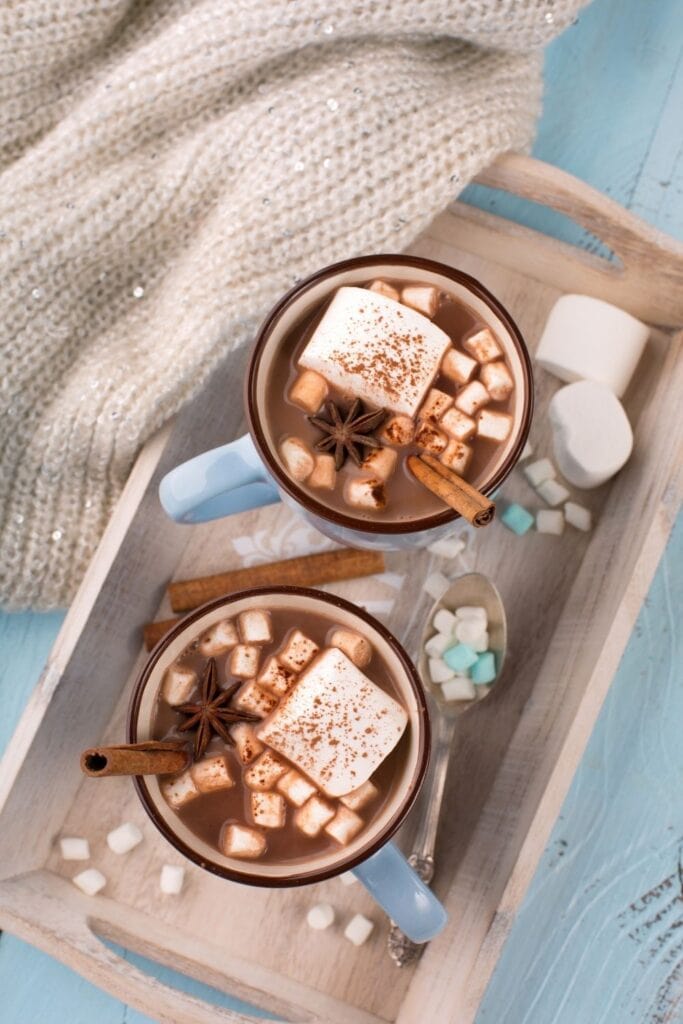Homemade Hot Chocolate with Marshmallows and Cinnamon