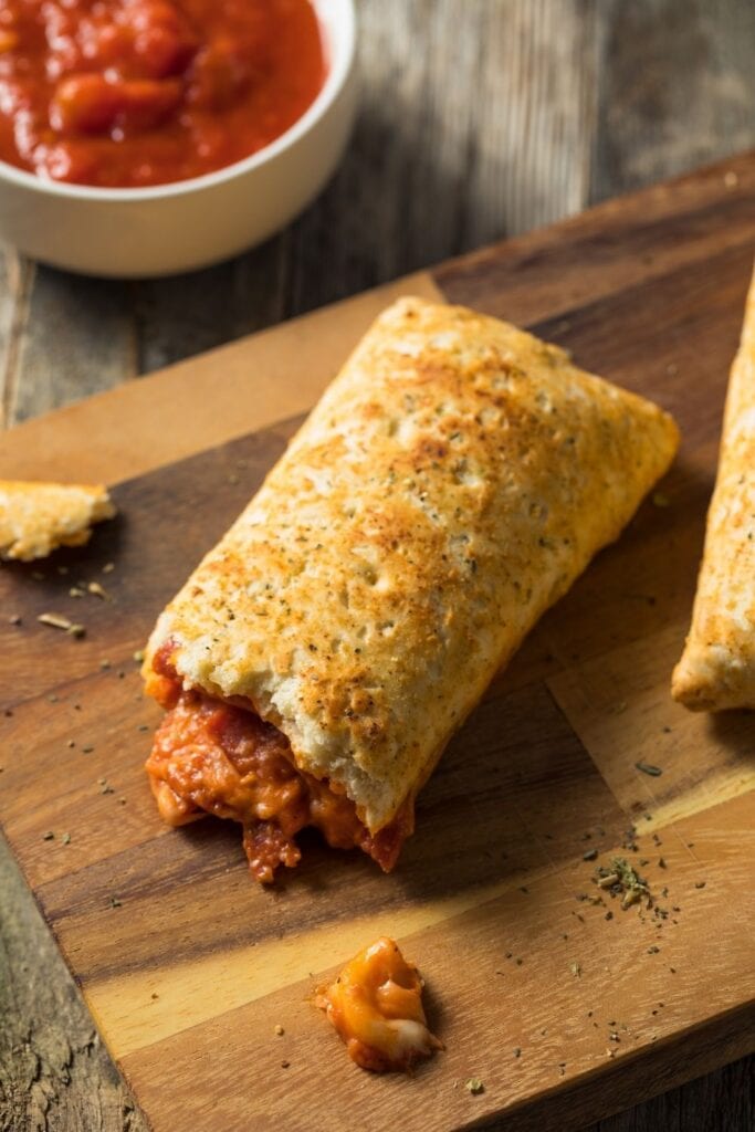 Homemade Pizza Pockets with Cheese Sauce