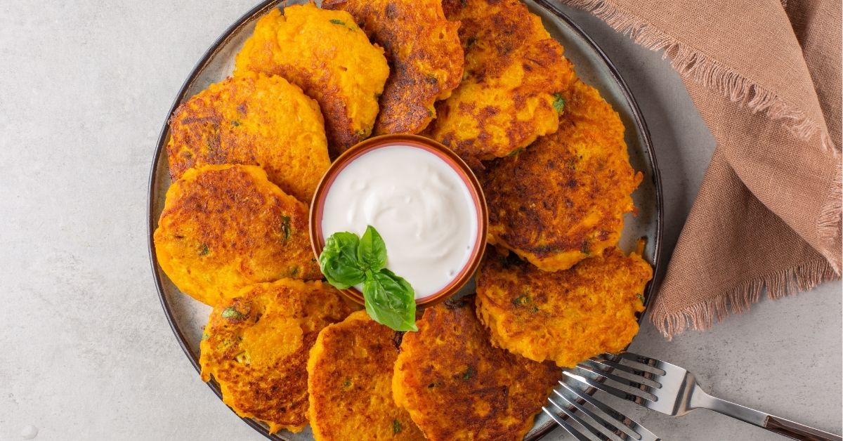 Homemade Pumpkin Hash Browns or Latkes with Dipping Sauce