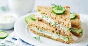 Homemade Tea Sandwich with Dill and Cucumber