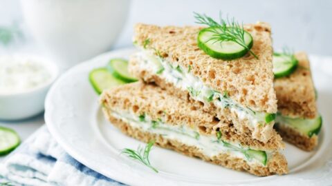 Homemade Tea Sandwich with Dill and Cucumber