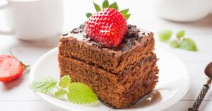 Sweet Chocolate Truffle Cake with Strawberry