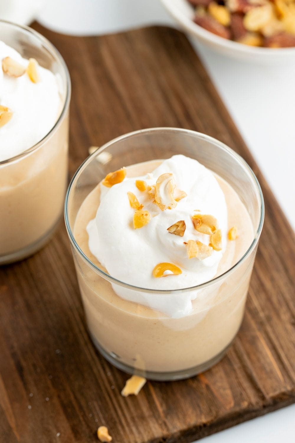 Sweet and Creamy Peanut Butter Pudding with Nuts
