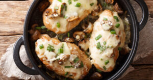 Baked Chicken Lombardy with Cheese, Mushrooms and Green Onions
