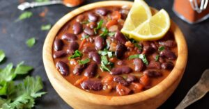 Baked Red Beans with Lemons in a Bowl