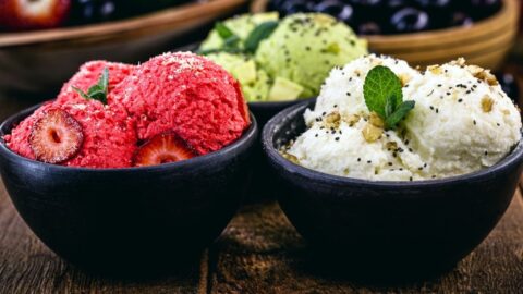 Banana, Strawberry and Avocado Ice Cream