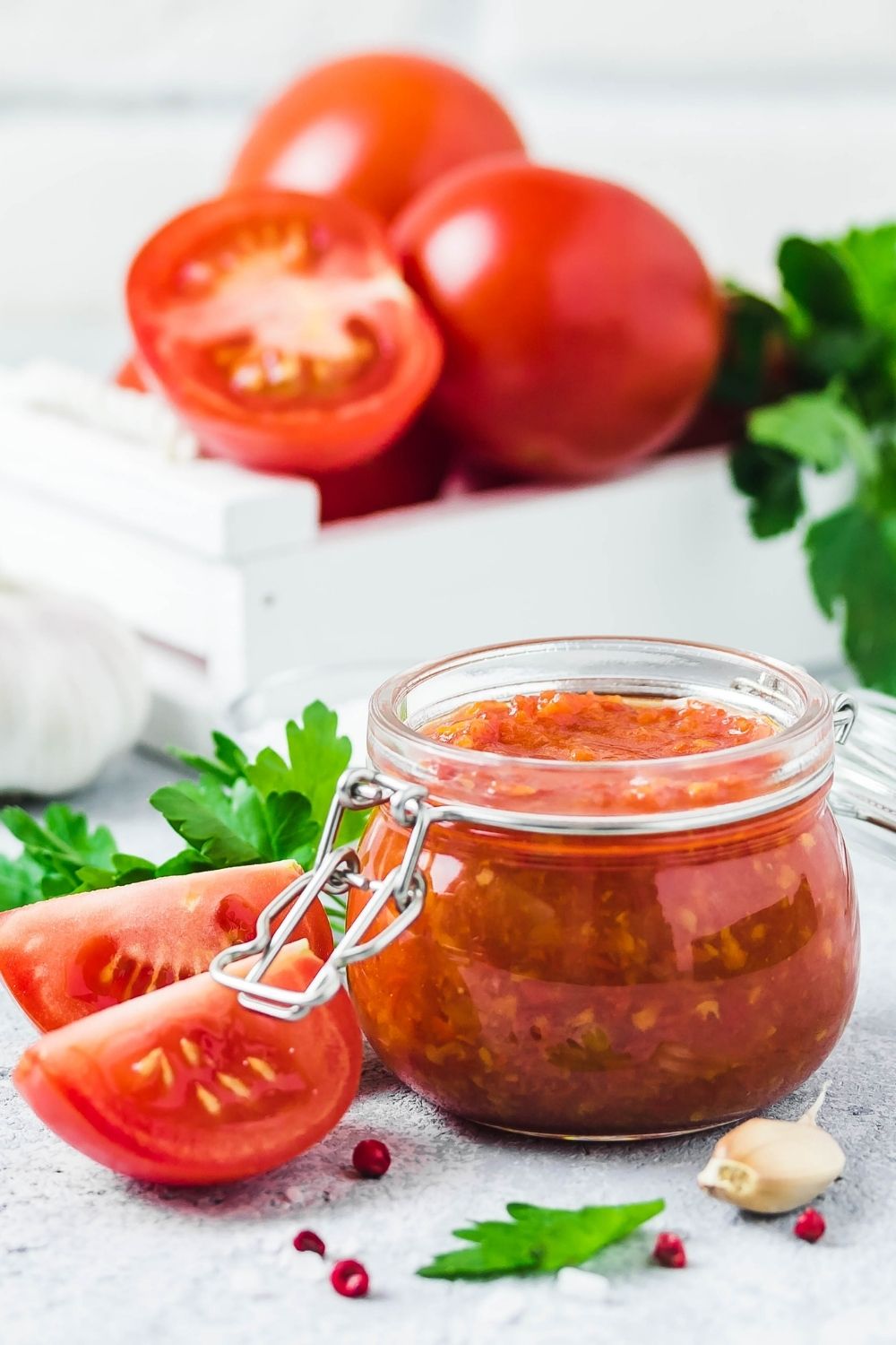 30 Easy Canned Tomato Recipes Insanely Good   Canned Tomato Sauce In A Glass Jar 