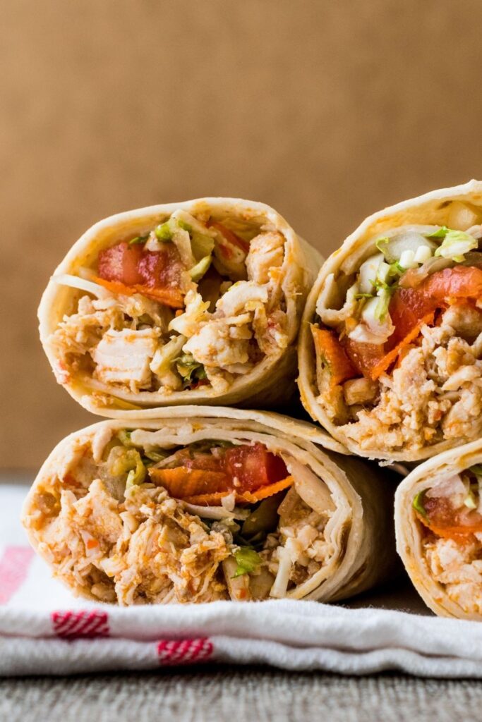 25 Healthy Chicken Wrap Recipes For Lunch or Dinner featuring Chicken Shawarma with Vegetables