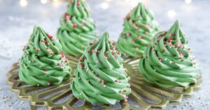 Christmas Tree Meringue with Candy Sprinkles