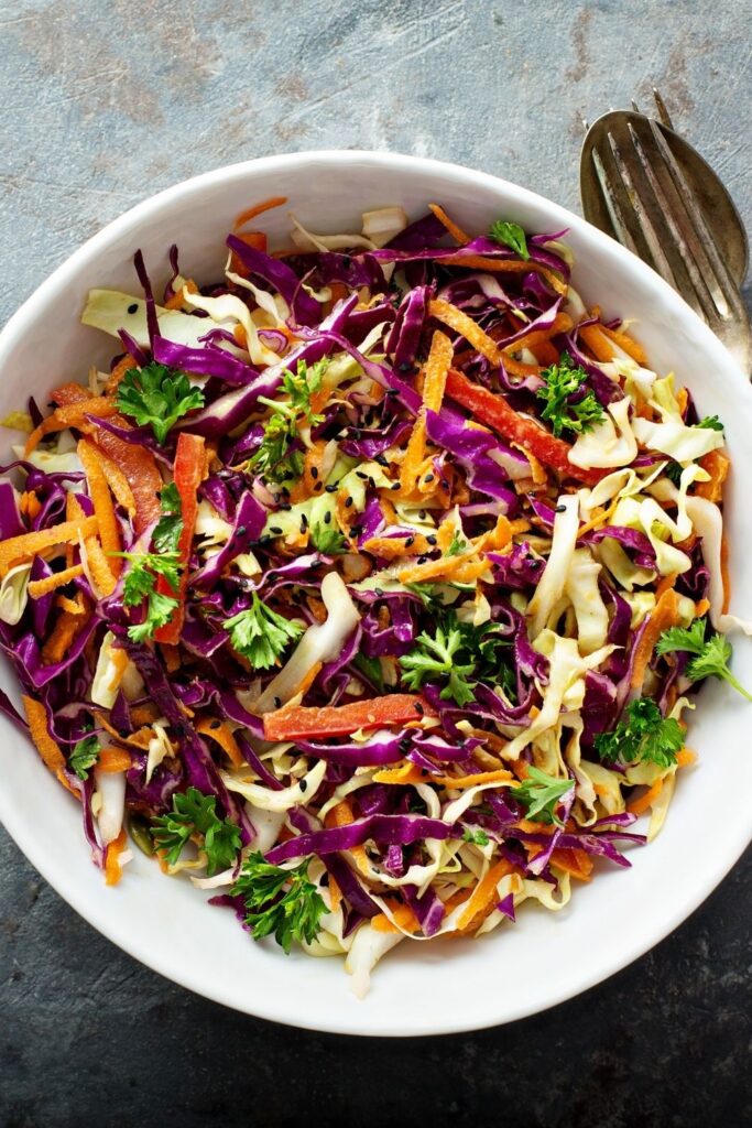 Coleslaw with Shredded Cabbage and Carrots