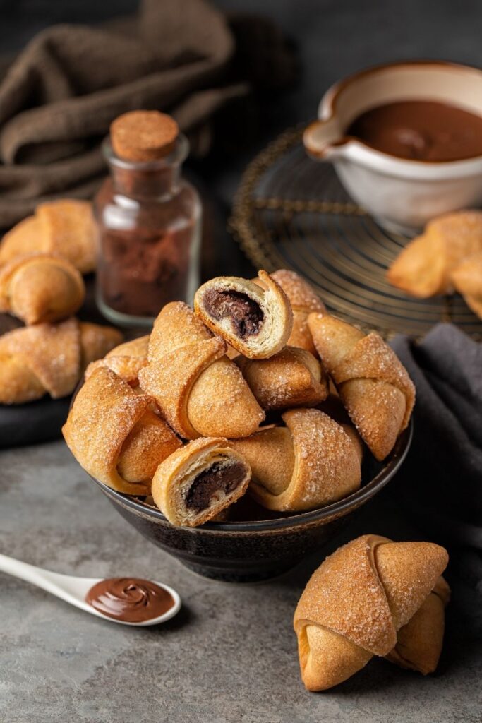 Crescent Rolls Filled with Chocolate Sauce