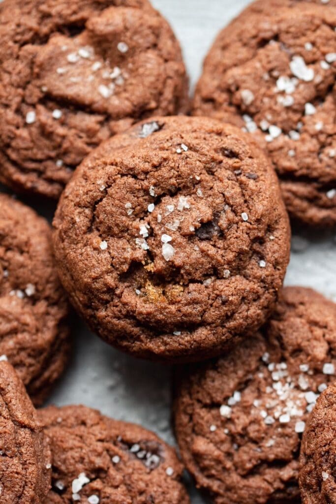 Dark Chocolate Cookies with Chocolate Chips and Salt