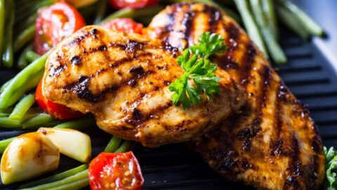 Grilled Chicken Breast with Cherry Tomatoes