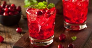 Homemade Cranberry Cocktail in a Glass
