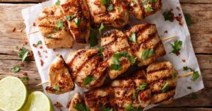 Homemade Grilled Chicken Kebabs with Sumac and Lime