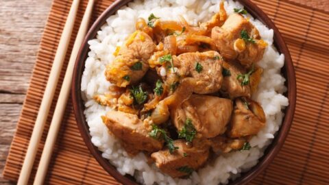 Homemade Japanese Oyakodon Rice Bowl