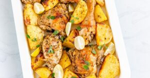Homemade Lemon Chicken with Roasted Potatoes