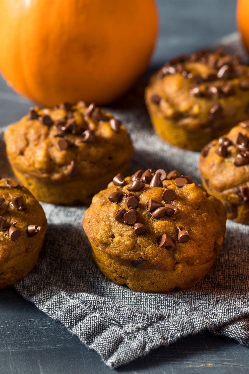 Homemade Pumpkin Muffins with Chocolate Chips