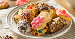 Homemade Sweet Assorted Italian Cookies in a Plate