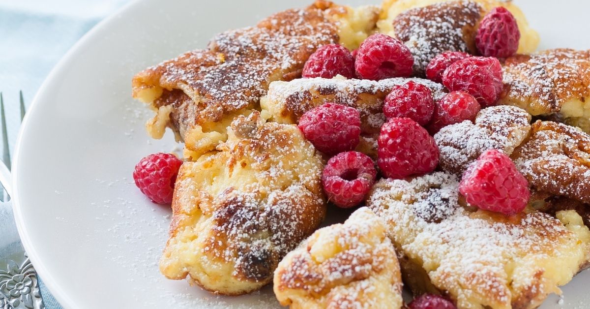 Kaiserschmarren or Austrian Pancake with Raspberries