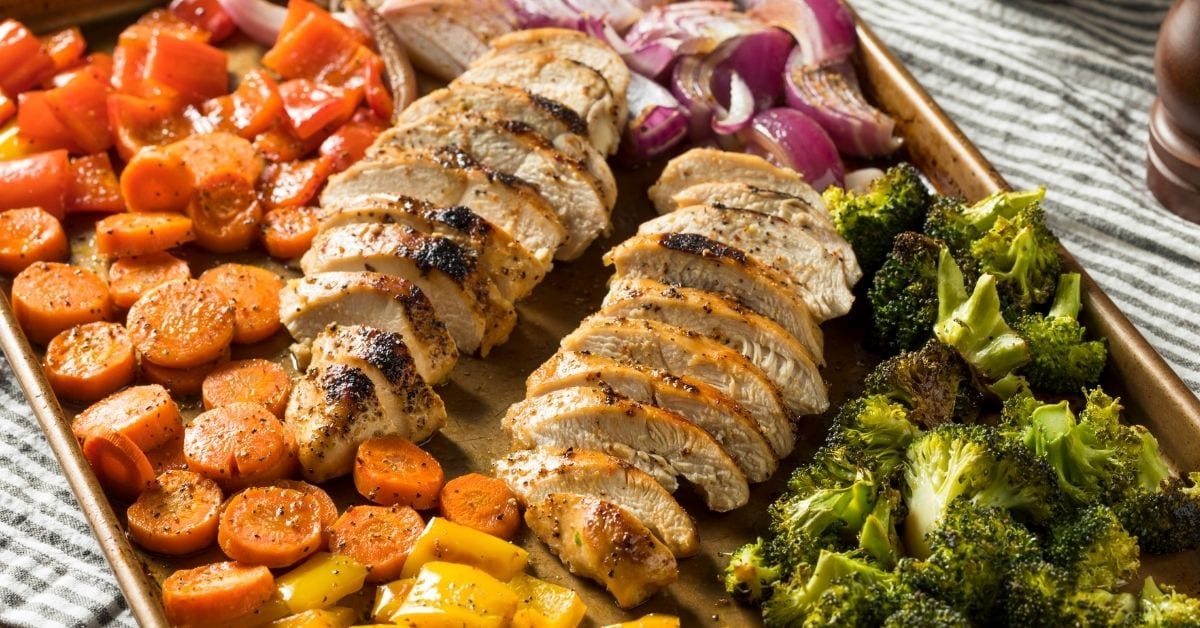 Keto Chicken in a Sheet Pan with Vegetables