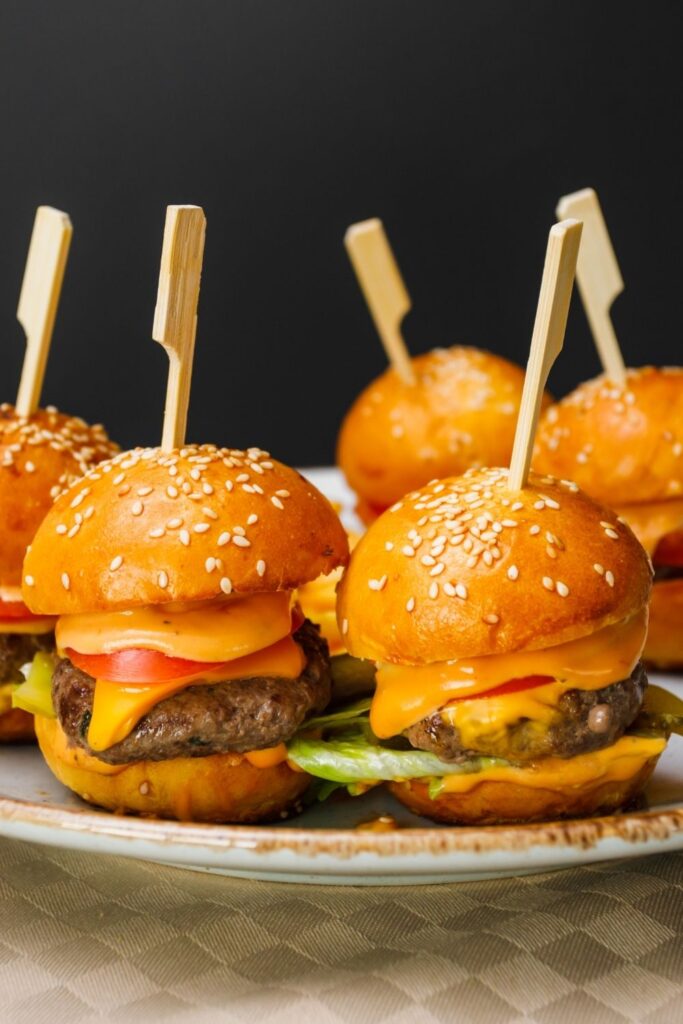 50 of the Best Slider Recipes in the World featuring Mini Cheeseburger Sliders on a Stick