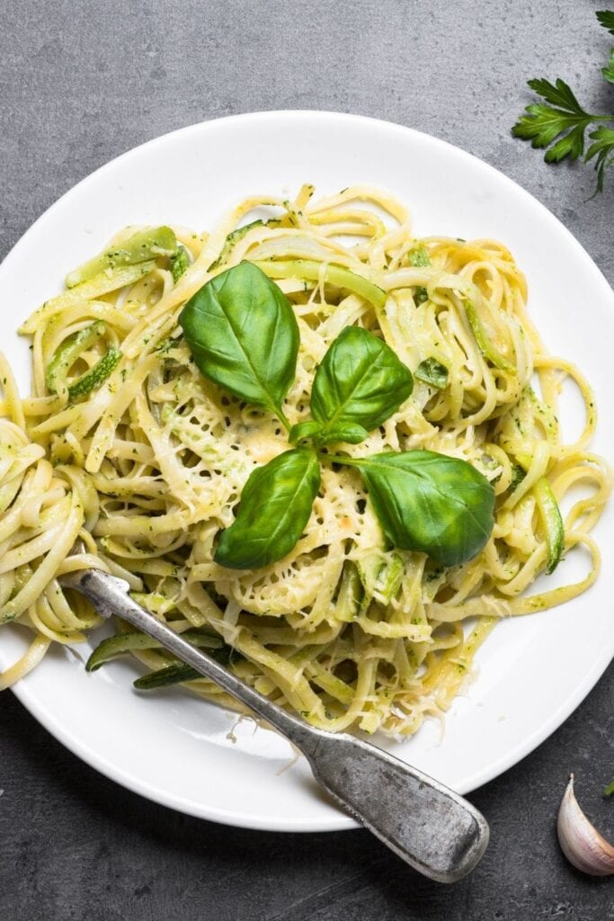 Pasta with Basil and Cream Cheese
