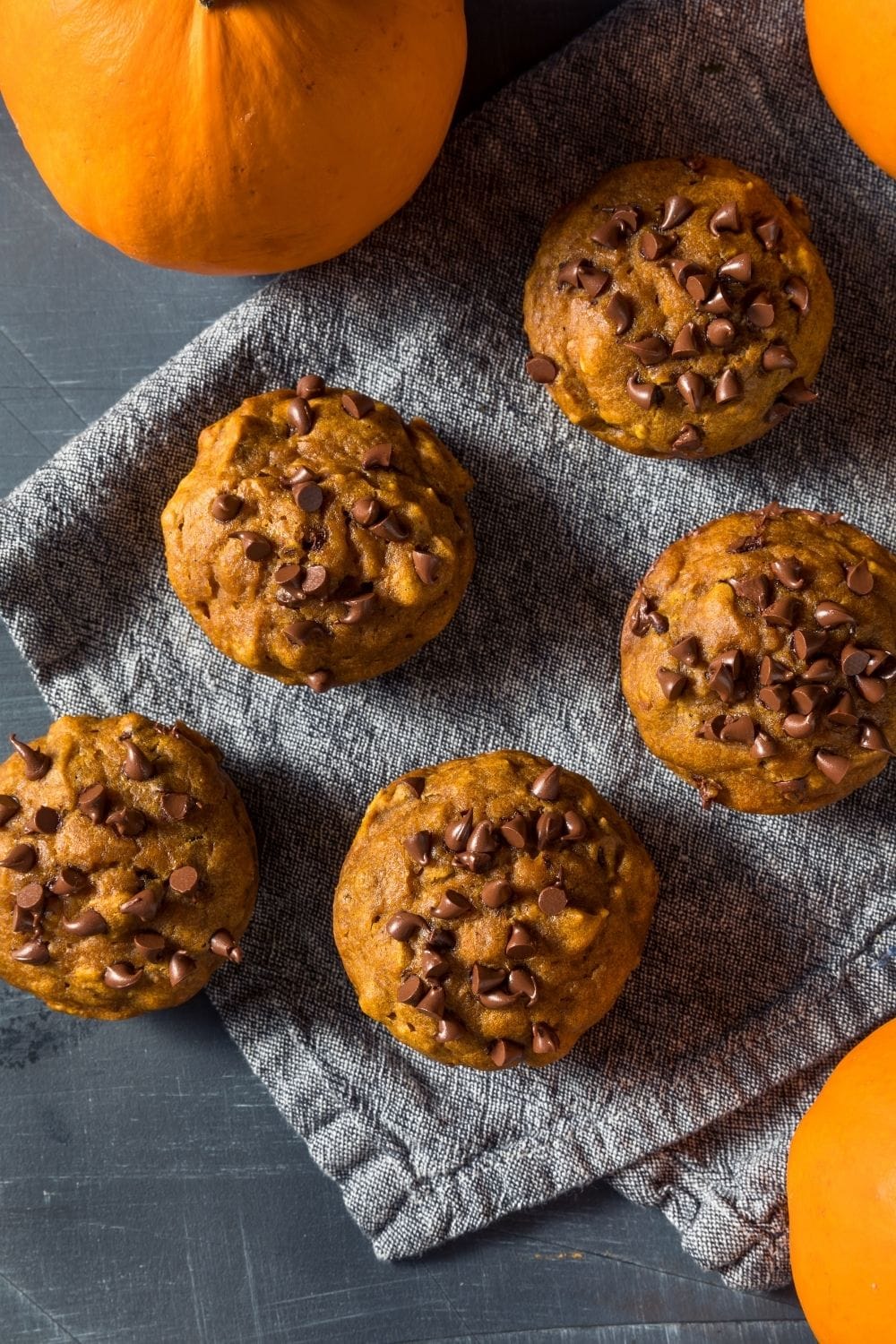Easy two-ingredient pumpkin muffins with chocolate chips