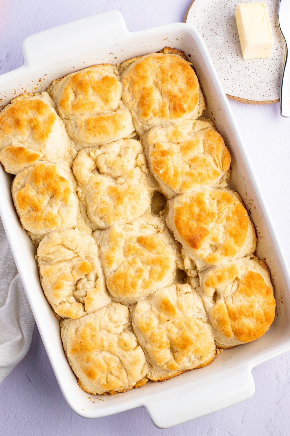 Soft and Fluffy 7-Up Biscuits with butter on the side