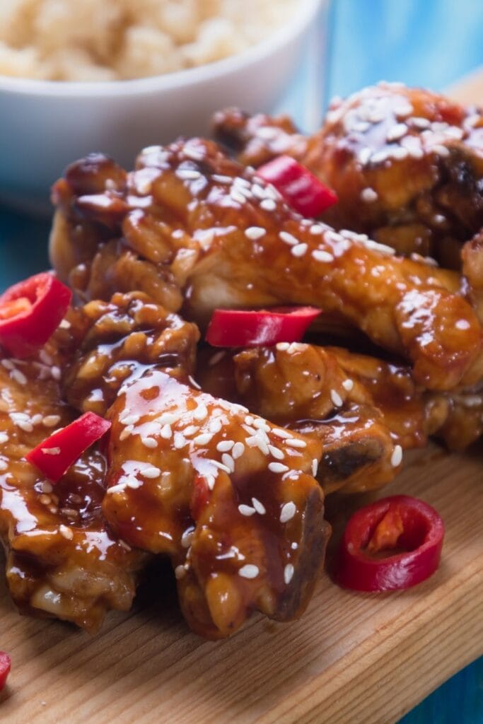 Spicy Asian Chicken Wings with Sesame Seeds