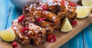 Spicy Chicken Wings with Sesame Seeds and Lime