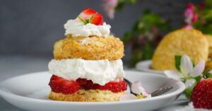 Strawberry Shortcake with Cream and Strawberries
