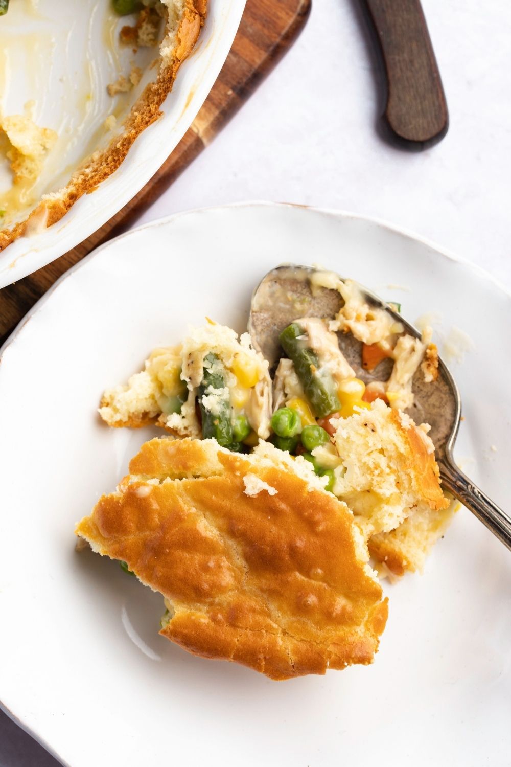 Sumptuous Chicken Pot Pie with Chicken and Vegetables in a Plate