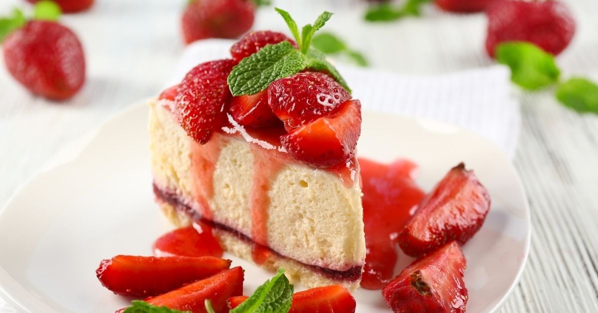A Slice of Sweet Strawberry Cheesecake