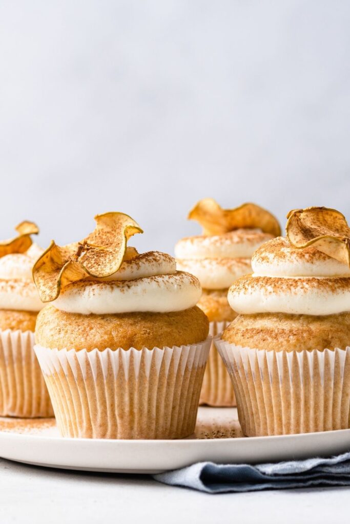 Apple Cupcakes with Cream Frosting