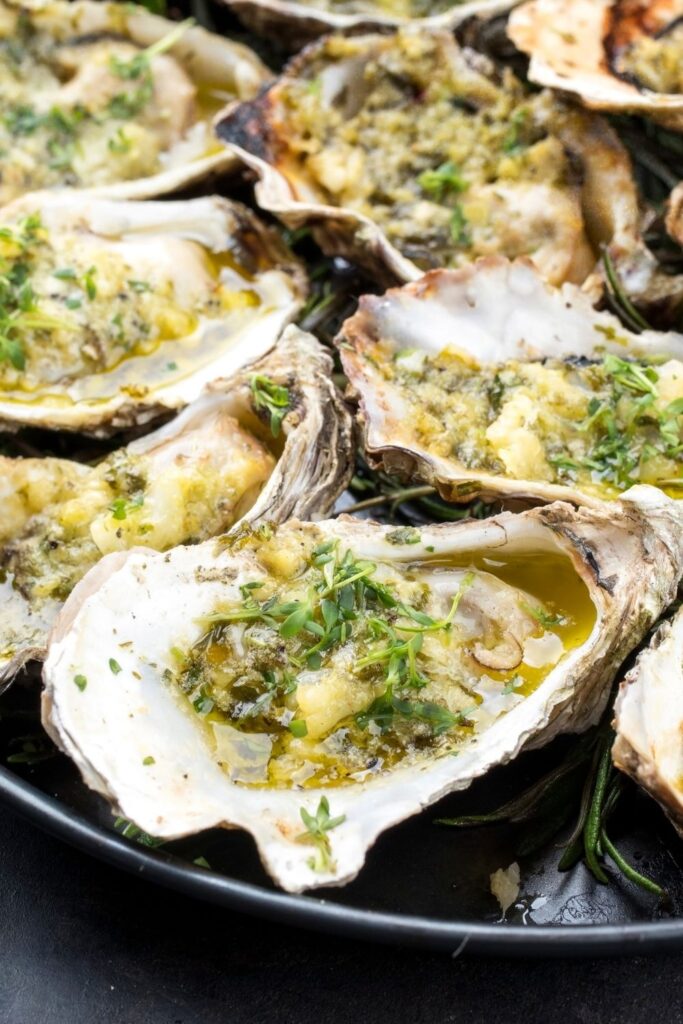 Baked Barbecue Oyster with Garlic and Herbs