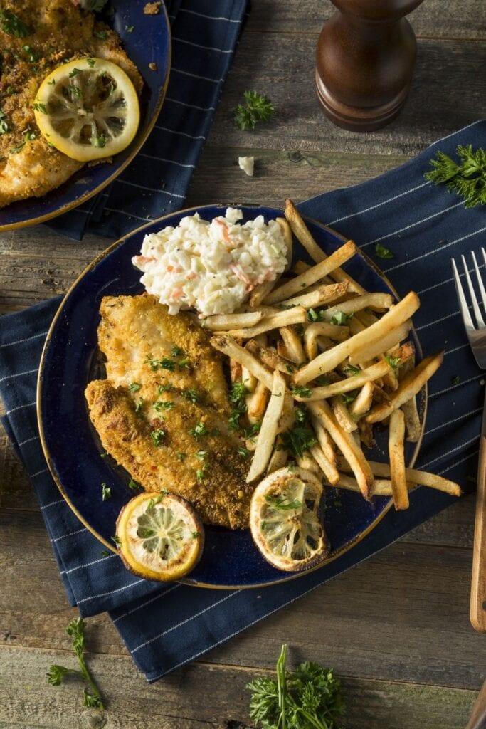 Baked Cajun Catfish with French Fries