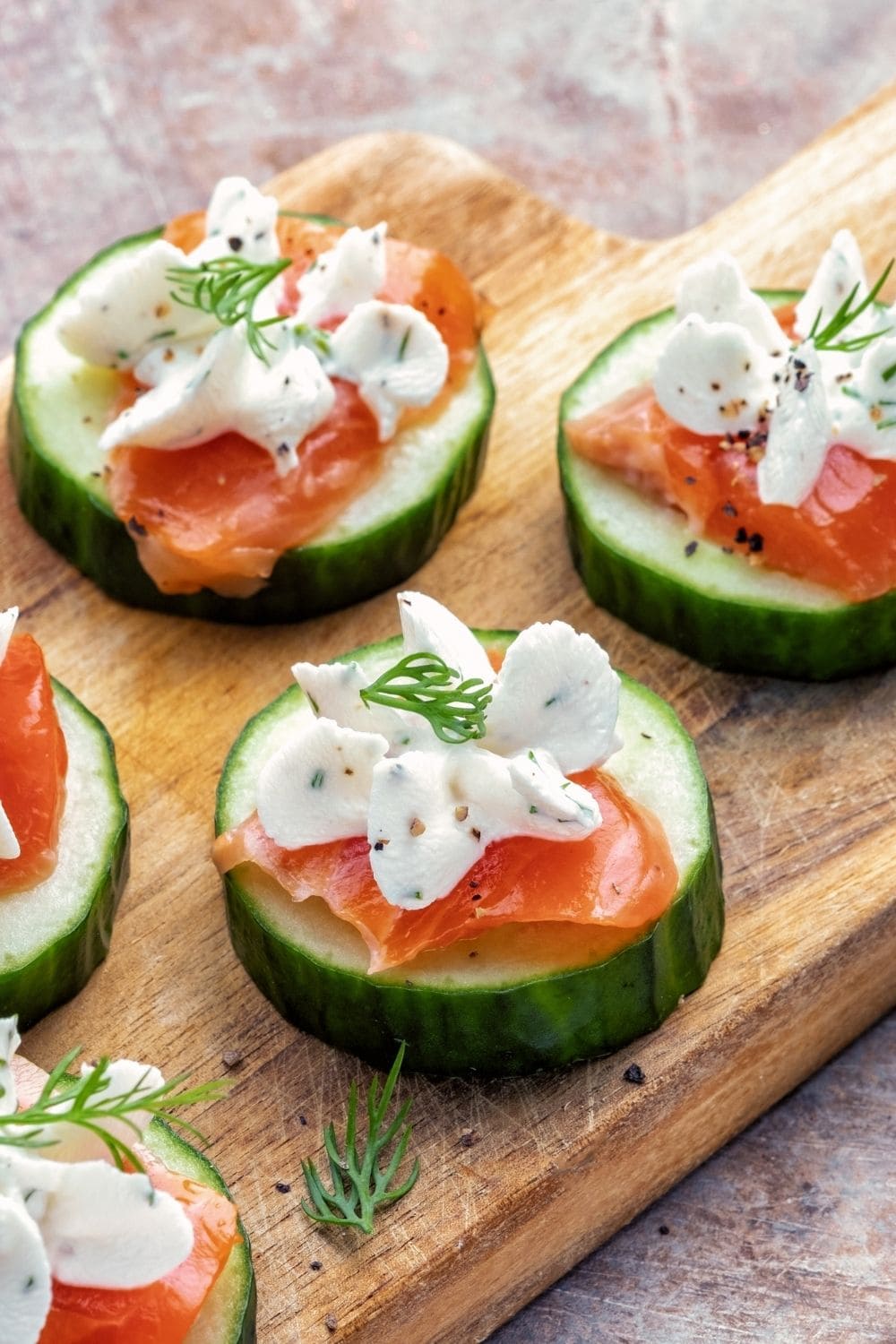 Baked Salmon and Cucumber with Cream Cheese