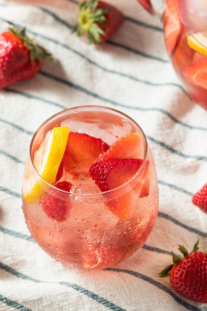 Boozy and Refreshing Strawberry Punch with Lemon