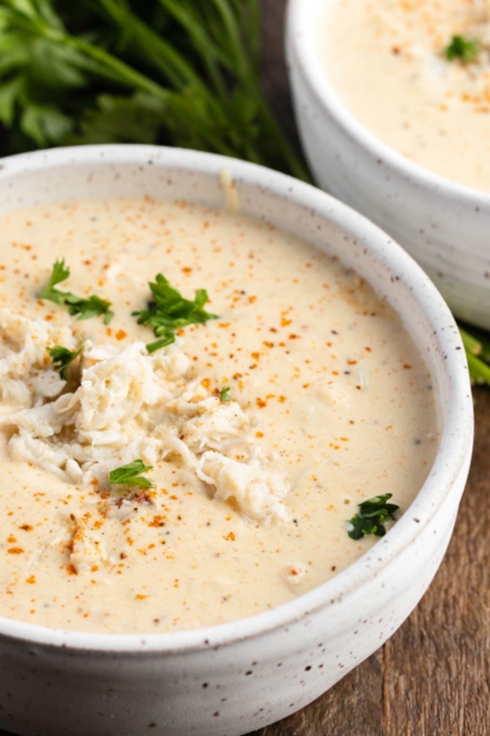 Bowl of Warm Cream of Crab Soup
