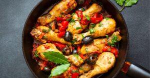Chicken Cacciatore with Black Olives and Bell Peppers