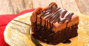 Chocolate Sheet Cake with Chocolate Syrup